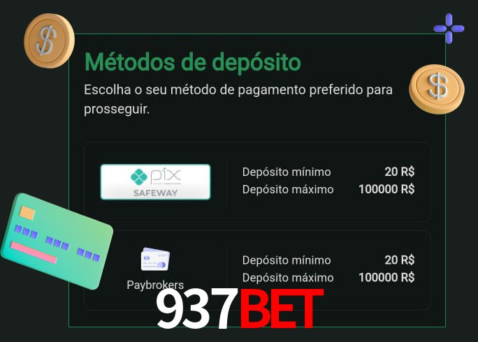O cassino 937BET oferece uma grande variedade de métodos de pagamento